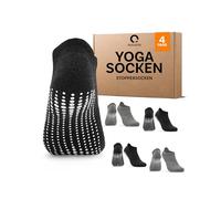Occulto Damen & Herren Yoga Socken 2er Pack, 4er Pack (Modell: Mady) 4 Paare | Schwarz-Grau 39-42