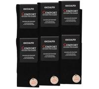 Occulto Damen Socken ohne Gummibund 6er Pack (Modell: Gabi) Schwarz 35-38