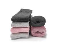 Occulto Damen Warme Thermosocken 80% Baumwolle 6er Pack (Modell: Smilla) Pink Grau 39-42