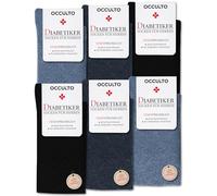 Occulto Diabetikersocken Herren ohne Naht ohne Gummibund Baumwolle 6er Pack (Modell: Oliver) Blau Mix 43-46