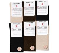 Occulto Diabetikersocken Herren ohne Naht ohne Gummibund Baumwolle 6er Pack (Modell: Oliver) Braun Mix 47-50