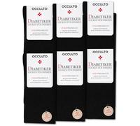 Occulto Diabetikersocken Herren ohne Naht ohne Gummibund Baumwolle 6er Pack (Modell: Oliver) Schwarz 47-50