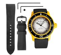 Ocdin 22 mm Uhrenarmband Ersatz für Blancpain X Swatch mit Sechskantschlüssel, Schnellverschluss, Silikon-Uhrenarmband, kompatibel mit bioceramic SCUBA Fifty Fathoms (22 mm, Schwarz)