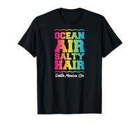 Ocean Air Salty Hair Santa Monica California Retro Tropical T-Shirt