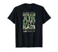 Ocean Air Salty Hair Santa Monica California Retro Tropical T-Shirt