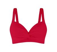 Ocean Blues Damen Push Up Bikini Oberteil Ohne Draht Mit Twist Detail Molded Cups Schmeichelndes Badetop, Rot, Größe L