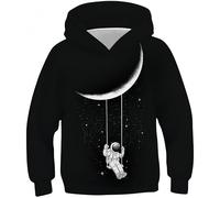 Ocean Plus Jungen Bunte Kapuzenpullover Wolf Digitaldruck Hoodie Langarmshirt Kinder Pullover Sweatshirts (M (Körpergröße: 135-140cm), Astronaut Schaukel)
