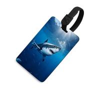 Ocean Sea Animal Shark Gepäckanhänger für Koffer mit Namensausweis, Sichtschutz Reisekofferanhänger mit Gurt TPU Gepäckanhänger Gepäckkennzeichnung Reisezubehör, Einheitsgröße