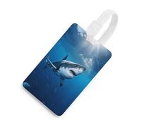 Ocean Sea Animal Shark Gepäckanhänger für Koffer mit Namensausweis, Sichtschutz Reisekofferanhänger mit Gurt TPU Gepäckanhänger Gepäckkennzeichnung Reisezubehör, Einheitsgröße