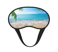 Ocean Sea Beach Palmenblätter Druck Schlafmaske Augenschlafmaske für Damen und Herren für totale Dunkelheit, reduziert geschwollene Augenmaske