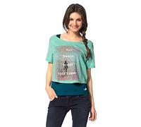 Ocean Sportswear Damen kurzes Top + Tanktop (2tlg. Set) mit Print Sun Beach Ocean (38, Grün)