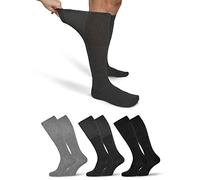 OCERA 3x Kniestrumpf Unisex für Diabetiker geeignet und ohne drückenden Gummibund Grau Mix Gr. 43-46