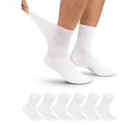 OCERA 6 Paar Diabetiker-Socken für Damen und Herren - Ohne drückenden Gummibund, venenfreundlich und bequem Weiss Gr. 39-42