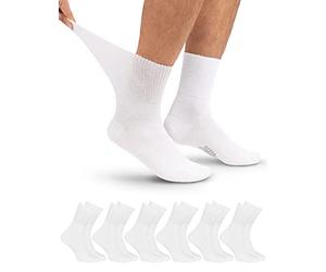 OCERA 6 Paar Diabetiker-Socken für Damen und Herren - Ohne drückenden Gummibund, venenfreundlich und bequem Weiss Gr. 43-46