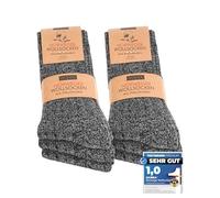 OCERA 6 Paar flexible Norweger Wollsocken für Herren & Damen in verschiedenen Farben (unisex) - Grau 35-38