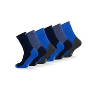 OCERA 6 Paar Warme Socken für Damen & Herren mit elastischem Mittelfußband - Jeanstöne 35/38