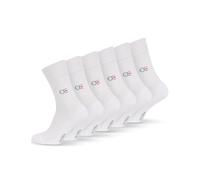 OCERA 6 Paar Wellness Gesundheits Socken mit Frotteesohle für Damen und Herren, Nahtfreie Spitze, Venenfreundlicher Komfortbund, in Weiß Gr. 47-50