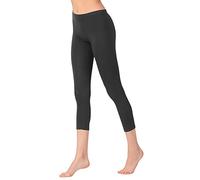 OCERA Damen Leggings 3/4 Lang (Capri) aus atmungsaktiver Viskose Grau Gr. L (44/46)