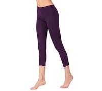 OCERA Damen Leggings 3/4 Lang (Capri) aus atmungsaktiver Viskose Violett Gr. M (40/42)