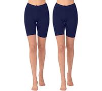 OCERA Damen Leggings Kurz (Radler) aus atmungsaktiver Viskose Dunkelblau Gr. XL (48/50) 2er Pack