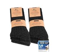 OCERA NORWEGER Wollsocken für Damen & Herren, 6 Paar warme Winterstrümpfe aus Wolle mit weicher Plüschsohle