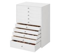 Ochama x SONGMICS Schmuckbox mit Schubladen, geräumige Schmuckaufbewahrung, Schmuckkasten modern für Schlafzimmer, Geschenkidee, Weiß