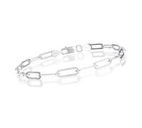 OCHCOH 925er-Sterlingsilber, Büroklammer-Armband, 3 mm, 4 mm, 5 mm, Silberarmband für Damen und Herren, silberfarbene Büroklammer-Armbänder, 16,5-22,9 cm, 9.0 Inch, Kein Edelstein