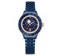 Octea moon Uhr, Schweizer Produktion, Metallarmband, Blau, Blaues Finish OS