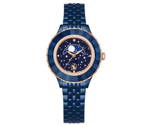 Octea moon Uhr, Schweizer Produktion, Metallarmband, Blau, Blaues Finish OS