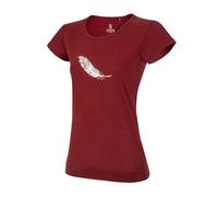 Ocun Classic T Organic Rainbow Feather Damen T-Shirt wine syrah Größe XS Farbgruppe rot rot Damen 100% Baumwolle