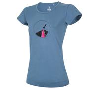 Ocun - Women's Classic T Organic Rainbow Rocket - T-Shirt, Gr. L, blau (Bluestone)
