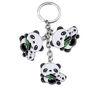 ODETOJOY 1 Paar Panda-Paar-Schlüsselanhänger China Nationalschatz Tier Puzzle Schlüsselanhänger für Paarliebhaber, Smilling Panda Set, Einheitsgröße
