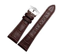ODETOJOY 25mm Uhrband Wechselarmband Ersatzband Uhrenarmband echtes Leder für Männer+3 Stück Uhrenarmband Edelstahl Frühling Bars Link Pins mit Entfer (Braune lederne Silberne Schnalle)
