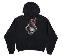 Odin Raven Skull And Horn Art Unisex Oversized Heavy Weight Cotton Blend Hoodie Black, Schwarz , XL Plus