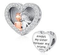Odinstone Pandora Charms Schwester 925 Silber Sister Charm Beste Freundin Bead Always My Sister Forever My Friend Armband Anhänger Schmuck