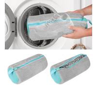 ODIWEN 2 Stück Sneaker Mesh Waschbeutel Wäschesack, Schuhe Sneaker Multi Schutz Wäschenetz Waben Schuhwaschbeutel, Wäschebeutel Schuhe Dicker Wäschesack, Stoff Wäschenetzbeutel mit Reißverschluss