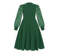 Odizli Weihnachtskleid Mädchen Kinder Herbst Winter Langarm A-Linie Strickkleid Winterkleid Pulloverkleid Weihnachten Festlich Silvester Christmas Kleider Mädchenkleider Kinderkleid Grün 12-13 Jahre