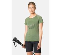 Odlo Ascent Performance Wool Light T-Shirt mit Sonnenaufgangsmotiv für Damen - Wandern - grün, XS