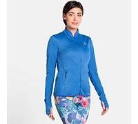 Odlo Damen Midlayer Full Zip FLI Ceramiwarm Fleecejacke, Amparo Blue-Marina-Stripes, XL