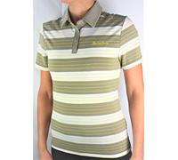 Odlo Damen Poloshirt s/s Custom, Stripes Laurel Oak/White, S, 522801