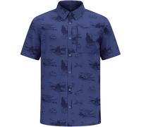 Odlo The Essentials Short-sleeve Print Hiking Shirt skipper blue (21119) M
