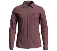Odlo Herren Langarm- Hemd Nikko Check, Mandarin red - China Blue - Check, S, 594842