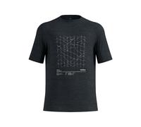 Odlo Merino Tencel Hyper Map Kurzarm-t-shirt M Black Melange