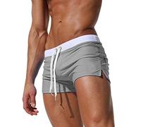 ODOKEI Badeshorts Herren Badehose Männer Kurz Enge Schwimmhose Schwimmshorts Boardshorts Schnelltrocknend Bademode Badehosen Badepants Swim Shorts Herren Strand Shorts Strandhose Badeslip Grau M