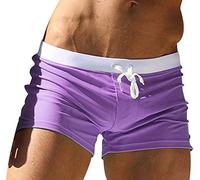 ODOKEI Badeshorts Herren Badehose Männer Kurz Enge Schwimmhose Schwimmshorts Boardshorts Schnelltrocknend Bademode Badehosen Badepants Swim Shorts Herren Strand Shorts Strandhose Badeslip Violett L