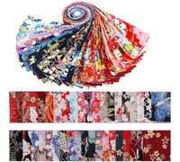 Odot 40 Stück Stoffe zum Nähen Patchwork Stoffreste zum Nähen Quilten Dekoration Basteln Handwerken Reine Stoff Bedruckte Stoffpakete für DIY Dekostoffe Handwerken (Japanischer Stil,6.5 * 100cm)