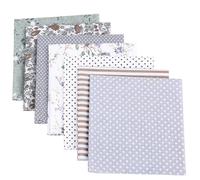 Odot 7 Stück Stoffe zum Nähen Patchwork Stoffreste zum Nähen Quilten Dekoration Basteln Handwerken Reine Stoff Bedruckte Stoffpakete für DIY Dekostoffe Handwerken (50x50cm,Grau)