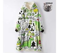 Odot Kapuzenpullover Decke mit Kapuze Cartoon Dinosaurier Hoodie Sweatshirt, Plüsch Pullover Weiche Warme Riesen Hoodie Fronttasche Erwachsene (Einheitsgröße (110cm/43in),Grüne Post)