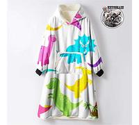 Odot Kapuzenpullover Decke mit Kapuze Cartoon Dinosaurier Hoodie Sweatshirt, Plüsch Pullover Weiche Warme Riesen Hoodie Fronttasche Erwachsene (Einheitsgröße (110cm/43in),Grüner Dinosaurier)