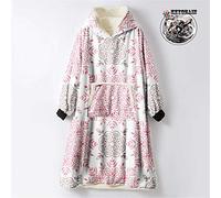 Odot Kapuzenpullover Decke mit Kapuze Mandala Mehrfarbig Hoodie Sweatshirt Tragbare, Plüsch Pullover Weiche Warme Riesen Hoodie Fronttasche Erwachsene (Einheitsgröße (110cm/43in),Rosa Blume)